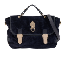 Tillie Satchel, Suede, Navy, 1463310, 1*